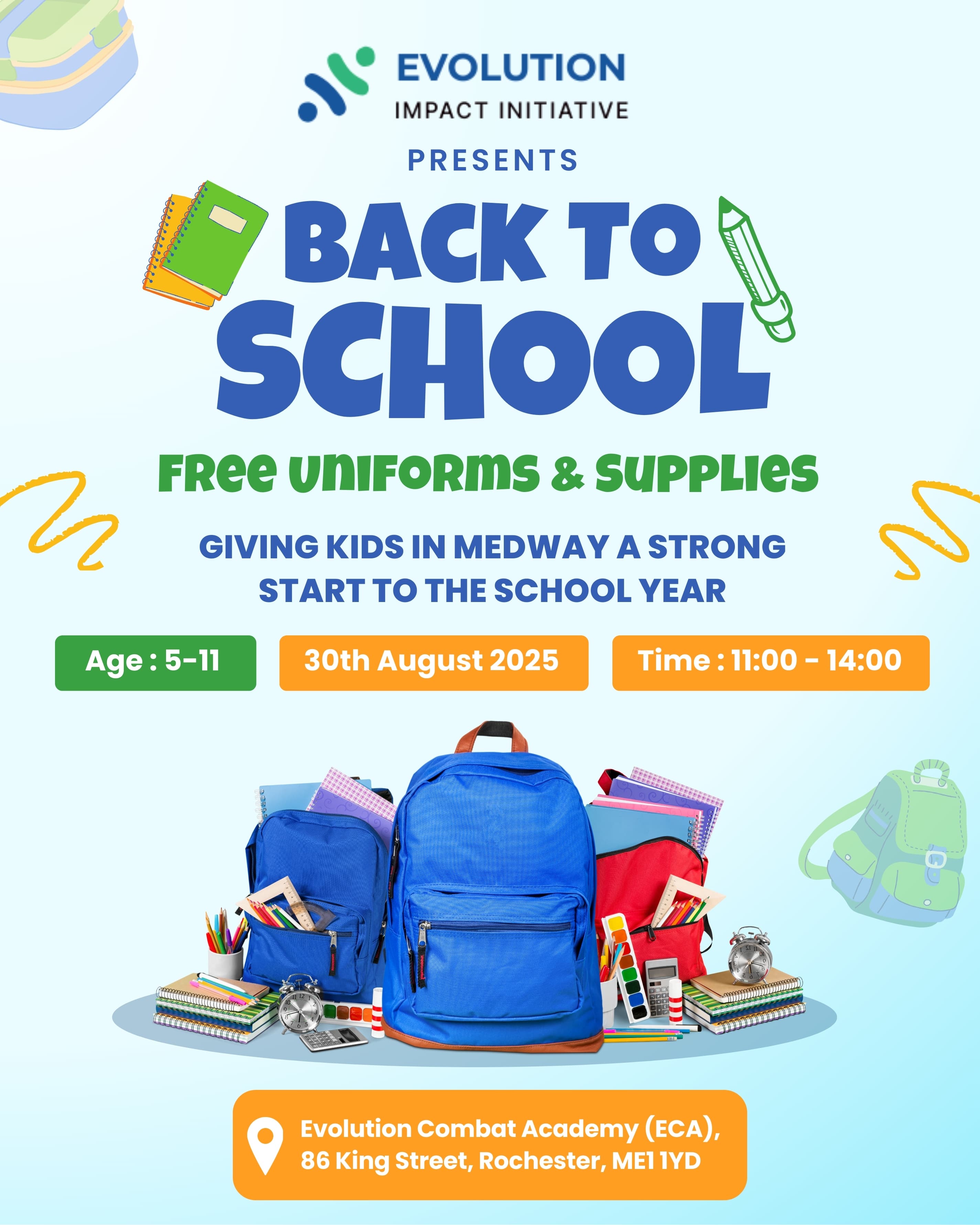 Back-to-School Giveaway.
 Sat - 30th August 2025 
 11:00-14:00